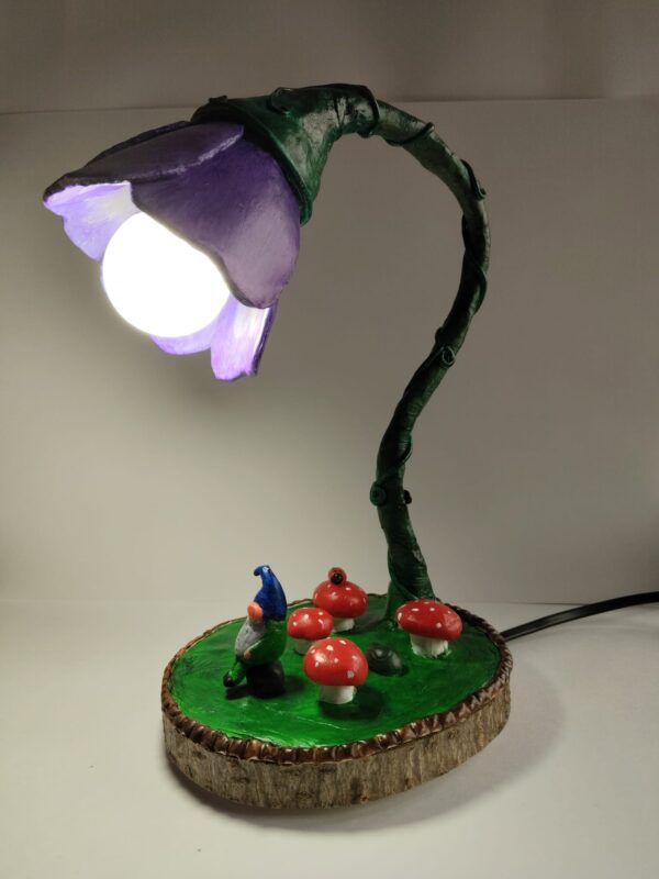 Lámpara flor y gnomo - Imagen 2