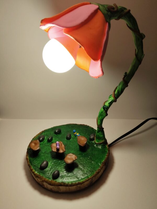 Lámpara flor rosa y naranja - Imagen 2